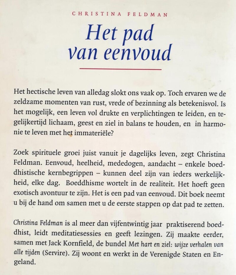 Het pad van eenvoud achterkant