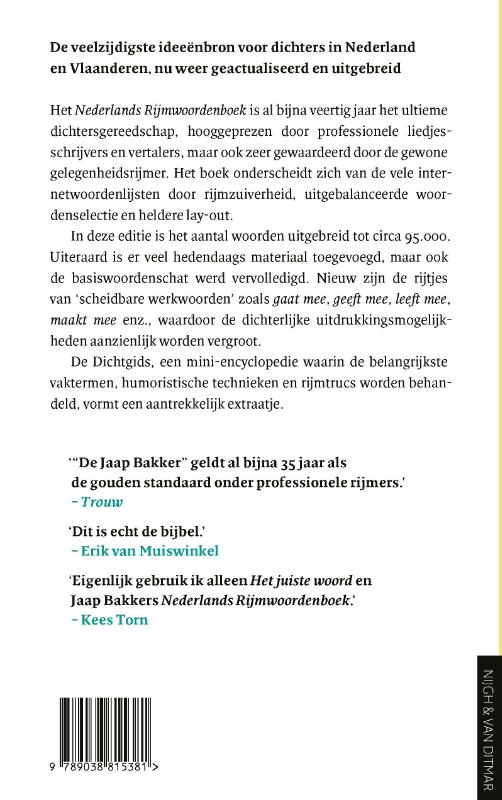 Nederlands rijmwoordenboek achterkant