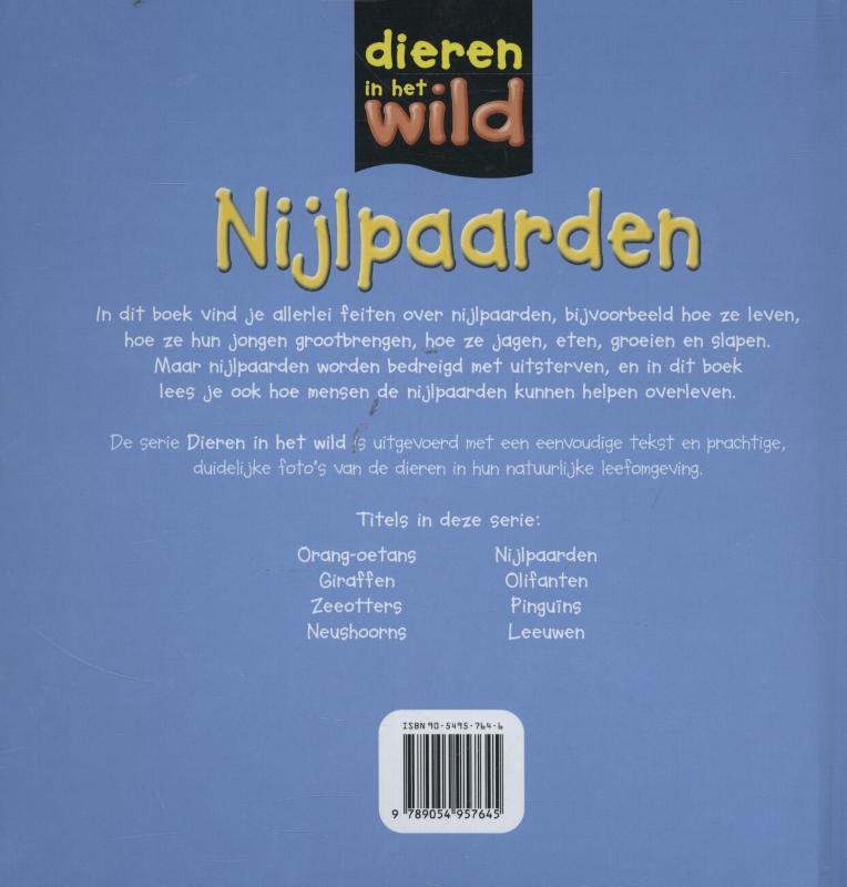 Nijlpaarden / Dieren in het wild achterkant