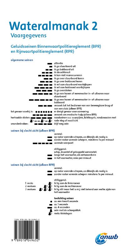 Wateralmanak deel 2 2023 / ANWB wateralmanak achterkant