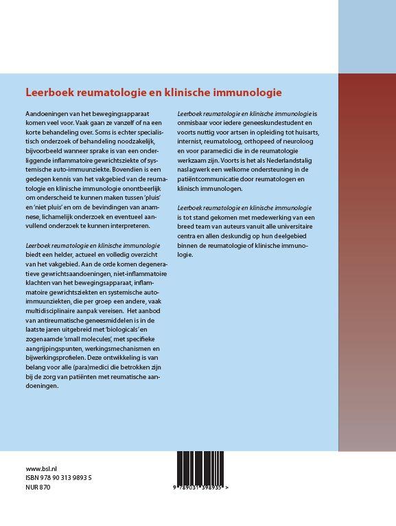 Leerboek reumatologie en klinische immunologie achterkant