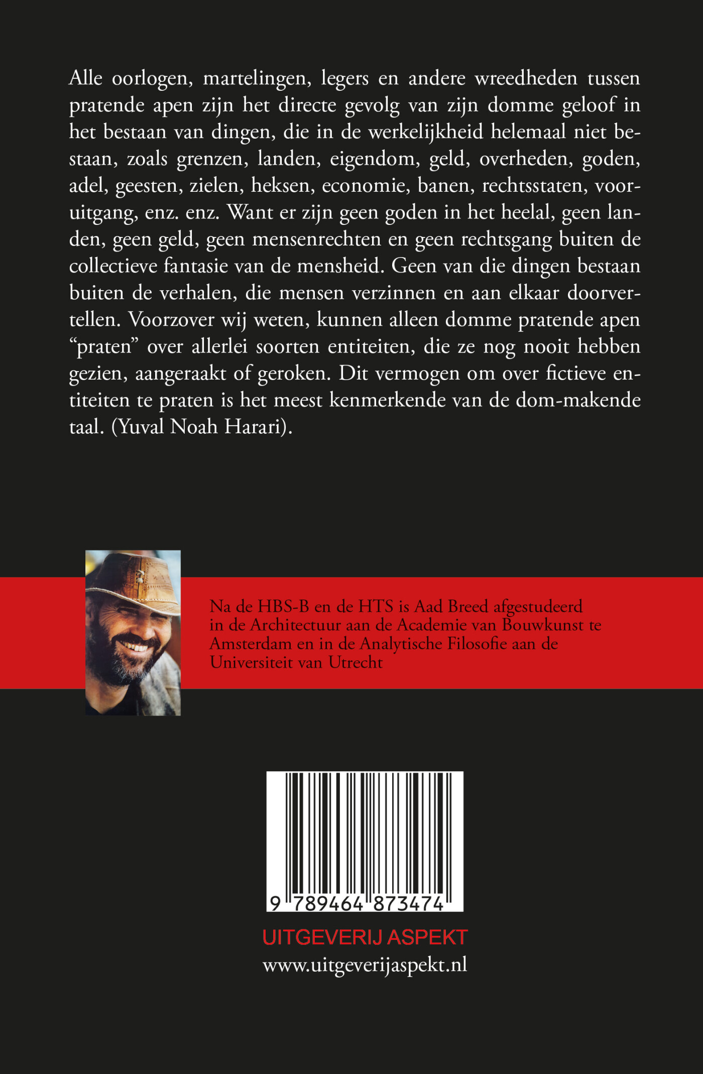 De domme pratende aap achterkant