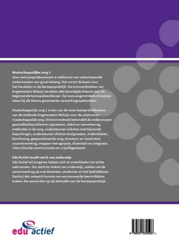 Maatschappelijk zorg / Angerenstein Welzijn Maatschappelijk zorg / Angerenstein Welzijn achterkant