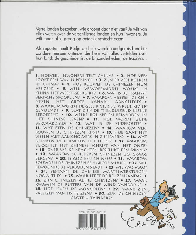 China / De reisnotities van Kuifje achterkant