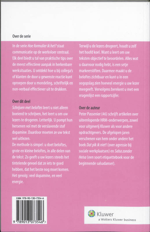 Schrijven met beloftes / TaalAnker hoe formuleer ik het? / 080 achterkant