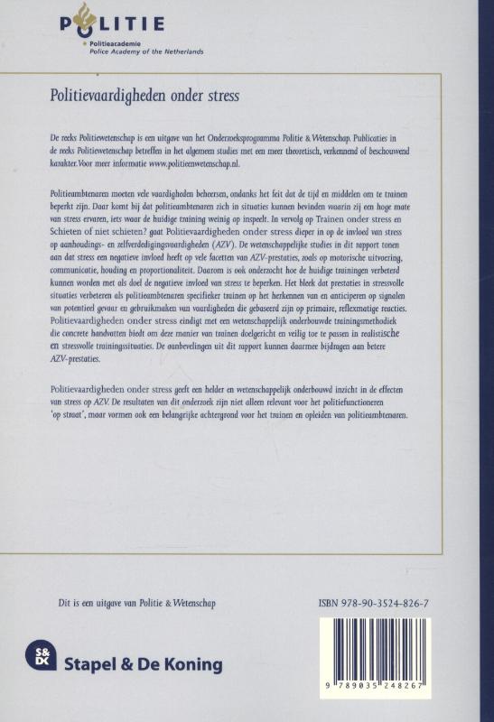 Politievaardigheden onder stress / Politiewetenschap / 53 achterkant