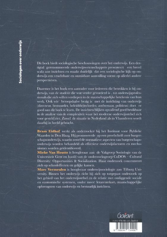 Sociologen over onderwijs Sociologen over onderwijs achterkant