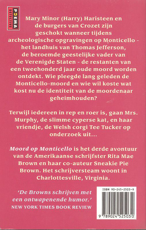 MOORD IN MONTICELLO (POEMA) achterkant