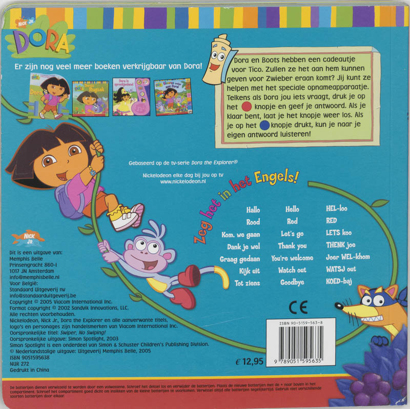 Dora / Zwieber, niet stelen achterkant