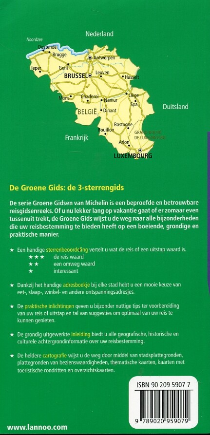 Belgie Luxemburg / Groene Michelingids achterkant