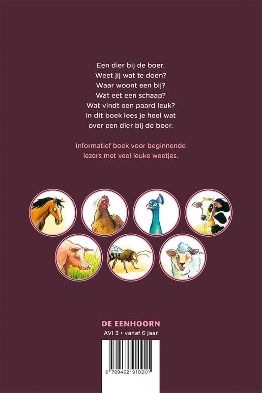 Een dier bij de boer / Lees je slim dieren achterkant