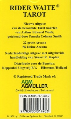 Rider Waite tarot kaarten Nederlandse editie achterkant