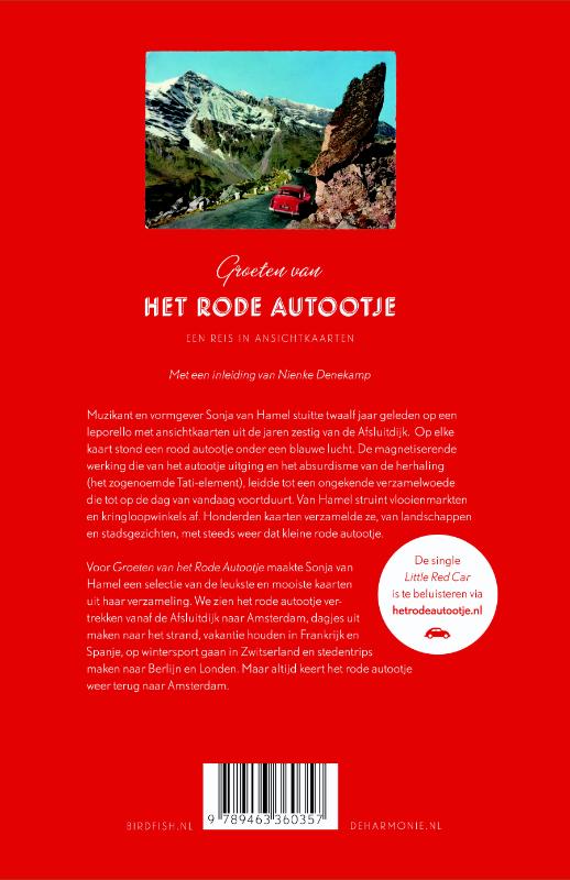 Groeten van het rode autootje achterkant