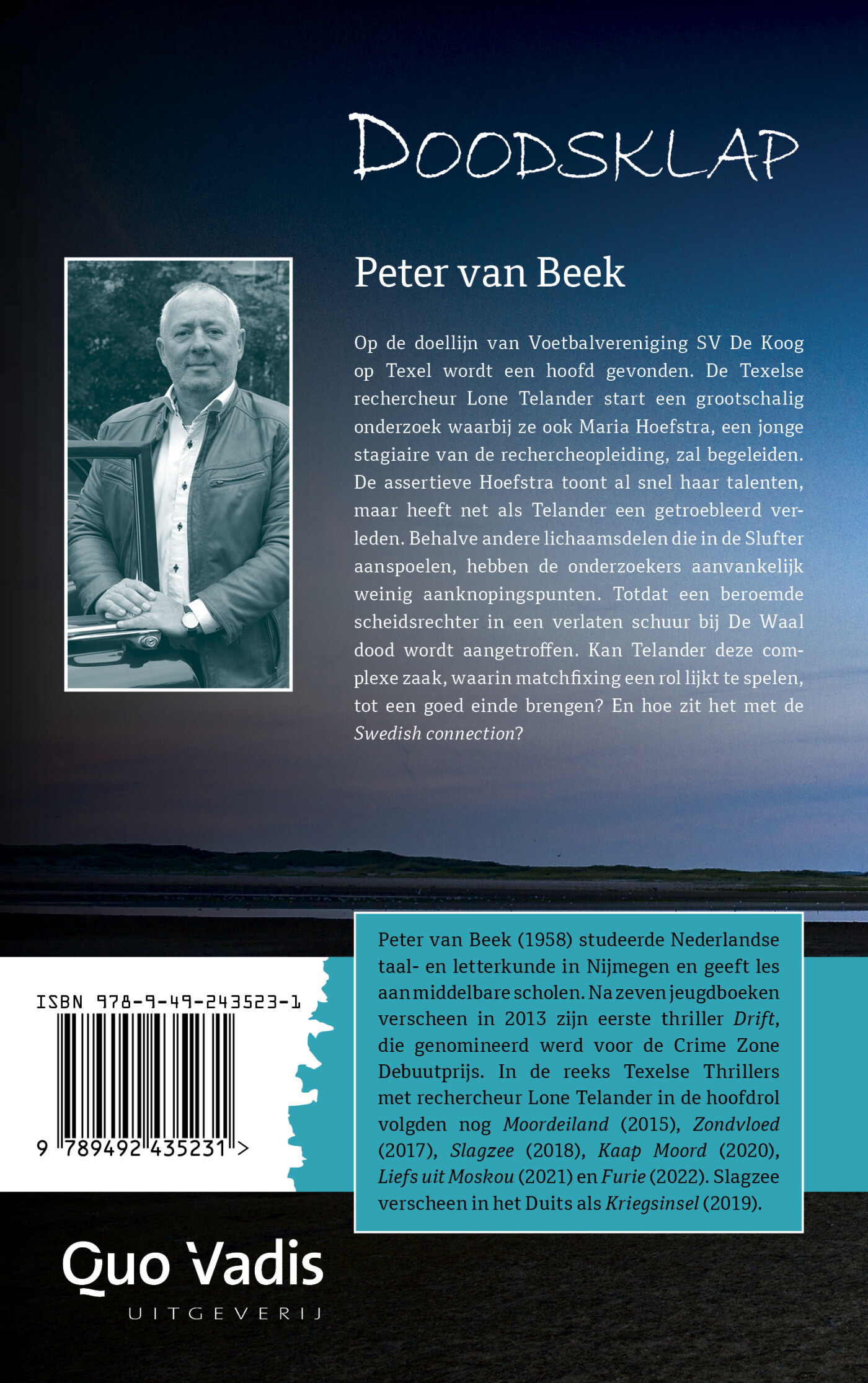 Doodsklap / Texelse thrillers achterkant