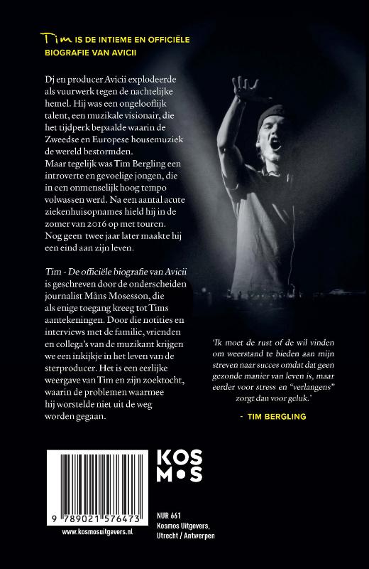 Tim - De officiële biografie van Avicii achterkant