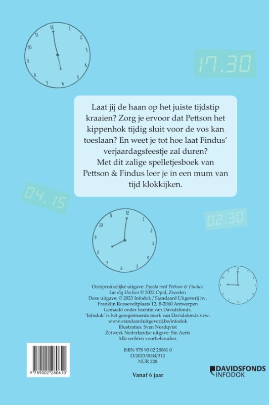Pettson en Findus leren klokkijken / Pettson & Findus / 1 achterkant