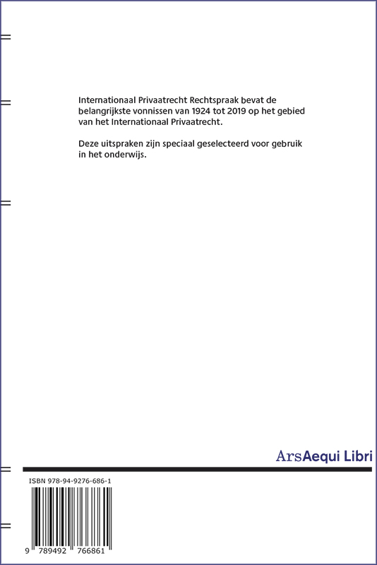 Jurisprudentie Internationaal Privaatrecht 2020 / Ars Aequi Jurisprudentie achterkant