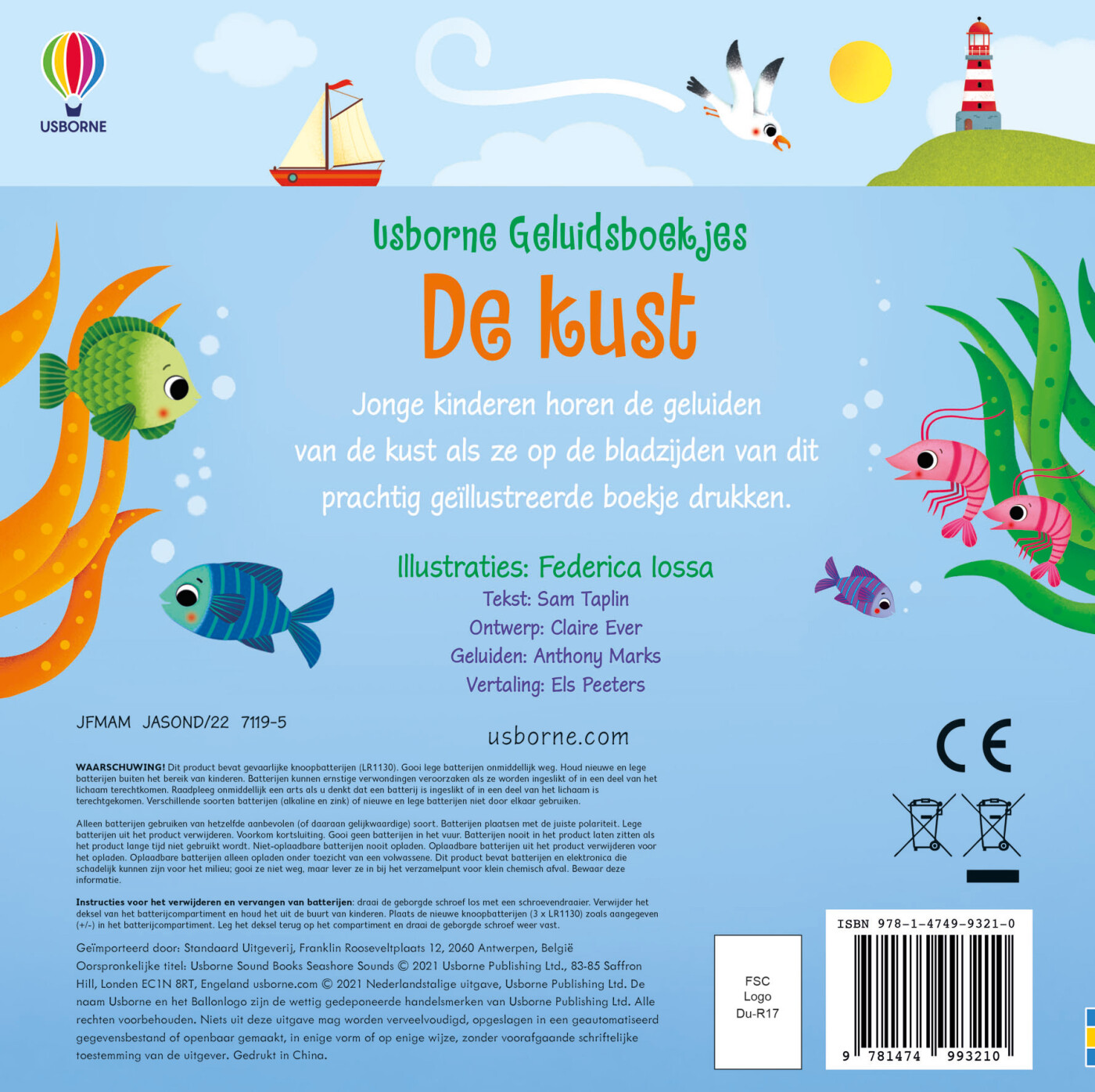 De kust / Usborne geluidsboekjes achterkant