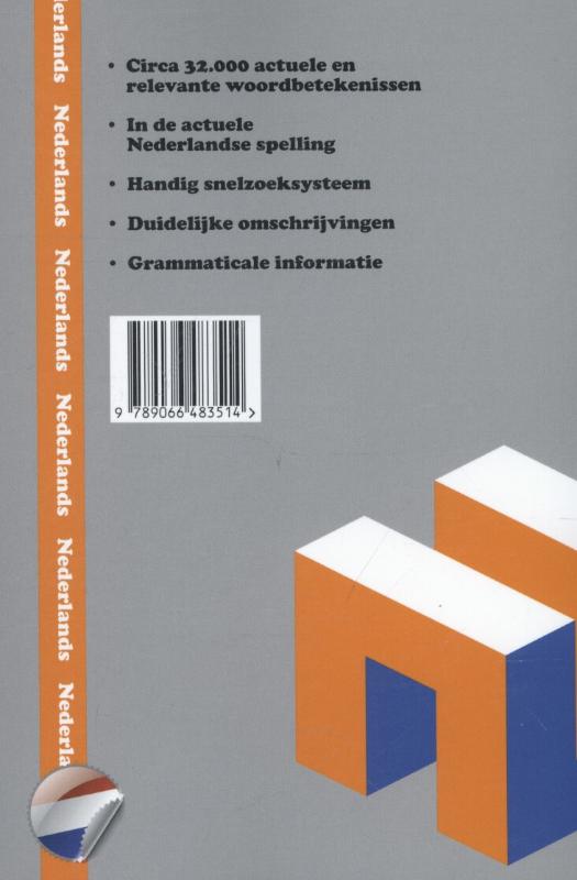Woordenboek Nederlands achterkant