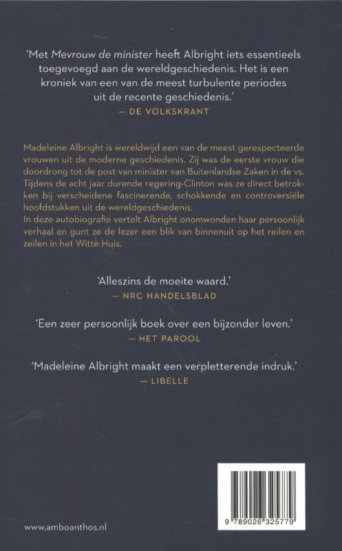 Mevrouw de minister Mevrouw de minister achterkant