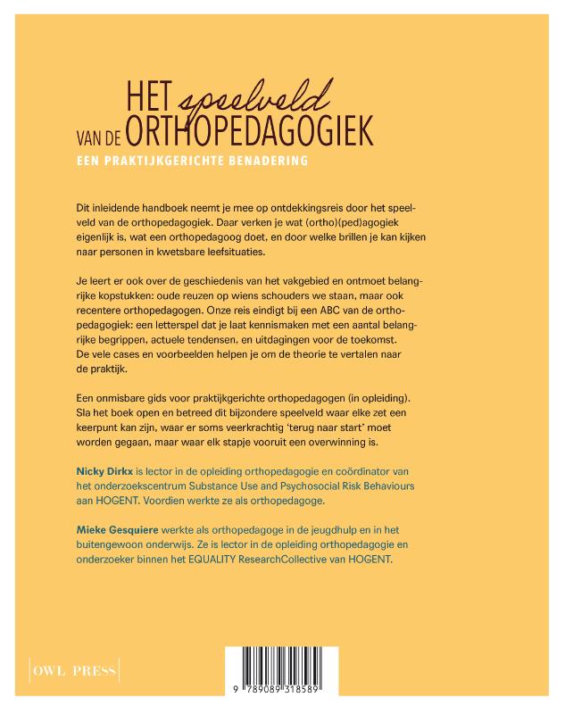 Het speelveld van de orthopedagogiek achterkant