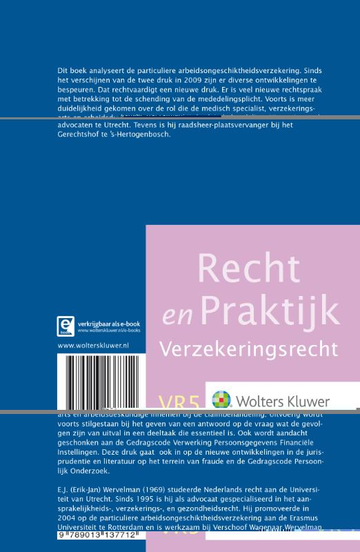 De particuliere arbeidsongeschiktheidsverzekering / Recht en Praktijk - Verzekeringsrecht / 5 achterkant
