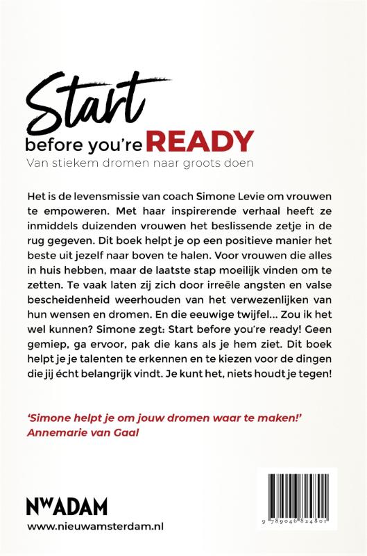 Start before you're ready achterkant