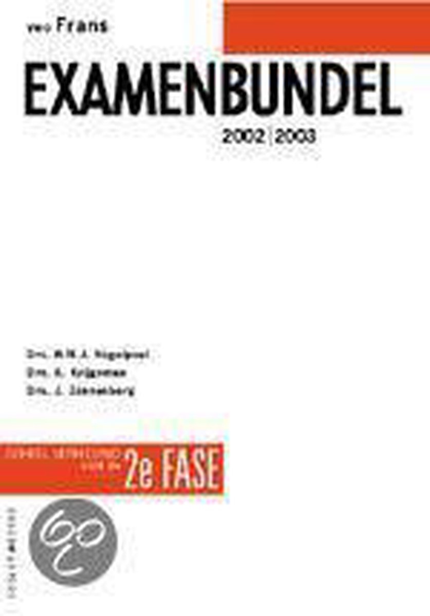 Frans 2002/2003 Examenbundel vwo