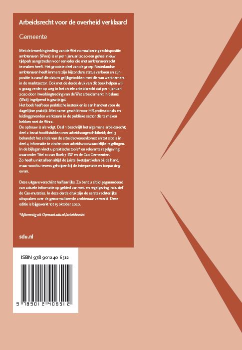 Arbeidsrecht voor de overheid verklaard, Editie Gemeente. 2021/1 achterkant