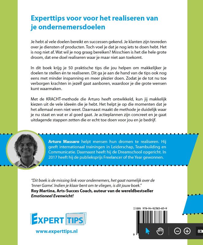 Experttips boekenserie -  Experttips voor het realiseren van je ondernemersdoelen Experttips boekenserie  -   Experttips voor het realiseren van je ondernemersdoelen achterkant
