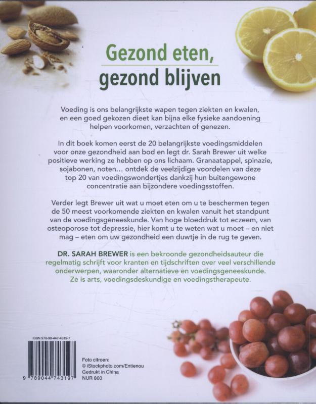 Gezond eten, gezond blijven achterkant