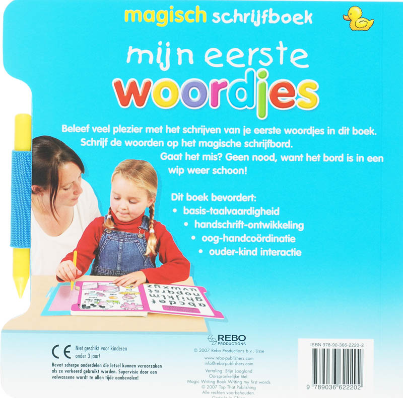 Mijn eerste woorden / Magisch schrijfboek achterkant