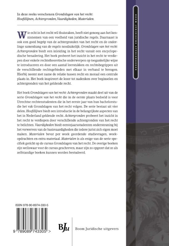 Grondslagen van het recht 2: Achtergronden / Boom Juridische studieboeken achterkant
