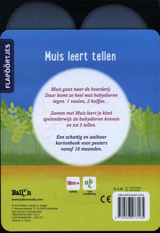 Flapoortjes - Muis leert tellen achterkant