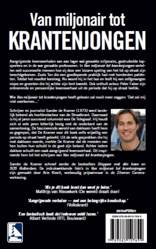 Van Miljonair tot krantenjongen paperback Van Miljonair tot krantenjongen paperback achterkant