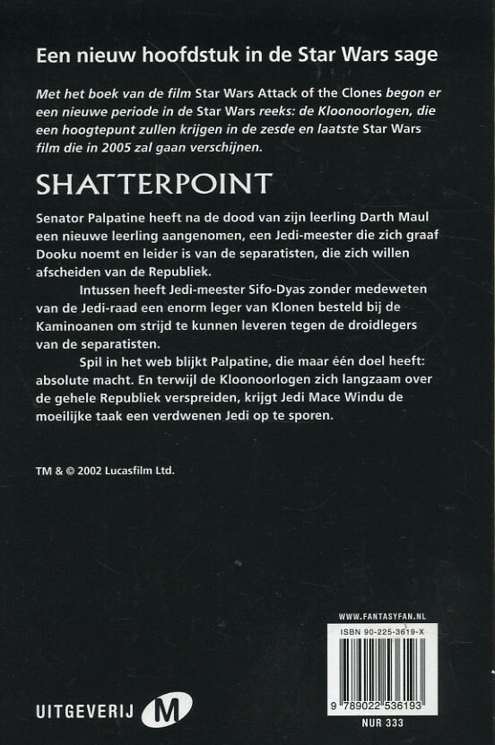 Shatterpoint / Star Wars achterkant