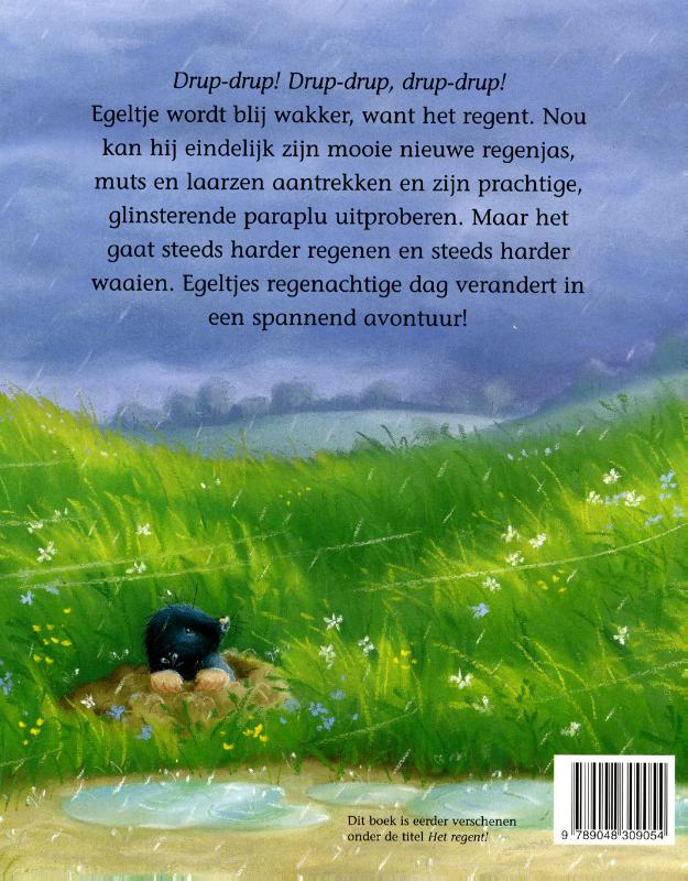 Egeltje in de regen achterkant