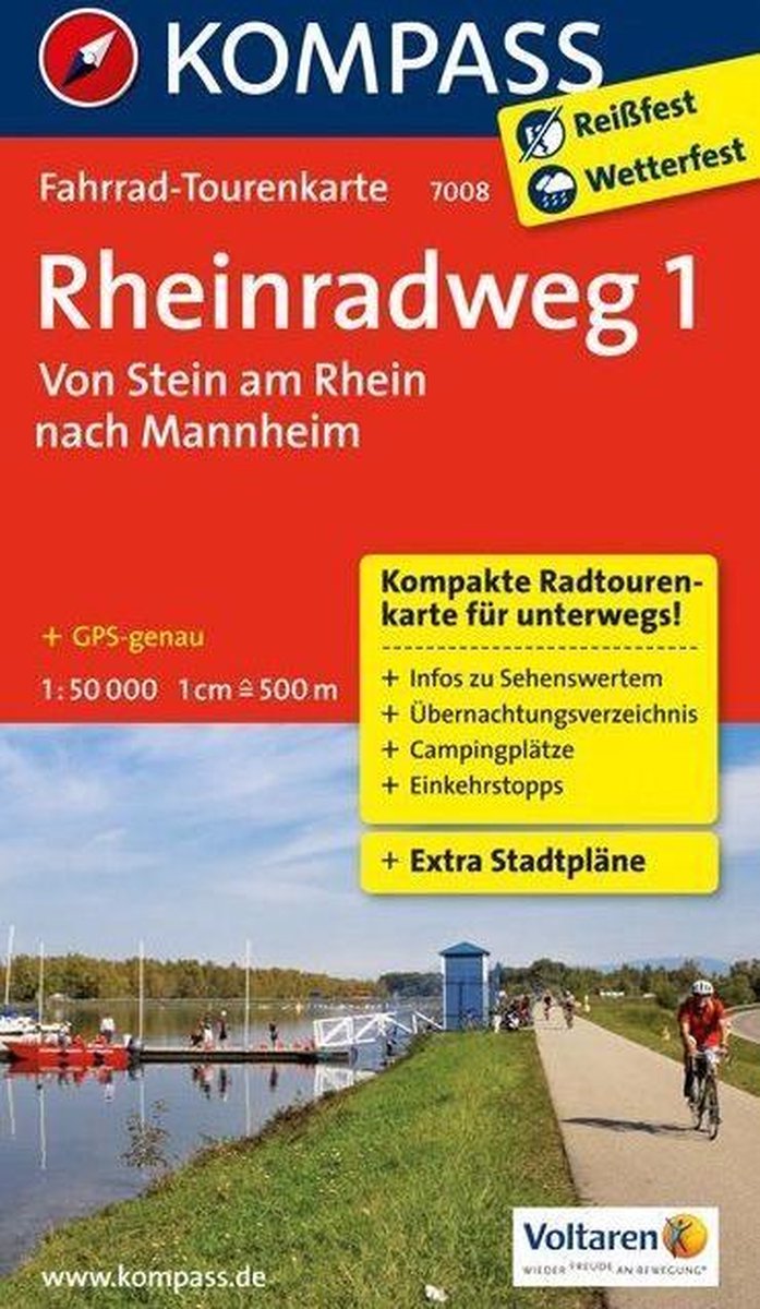 Kompass FTK7008 Rheinradweg 1, Von Stein am Rhein nach Mannheim