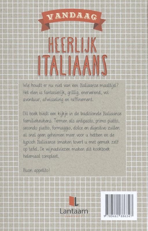 Vandaag heerlijk Italiaans achterkant