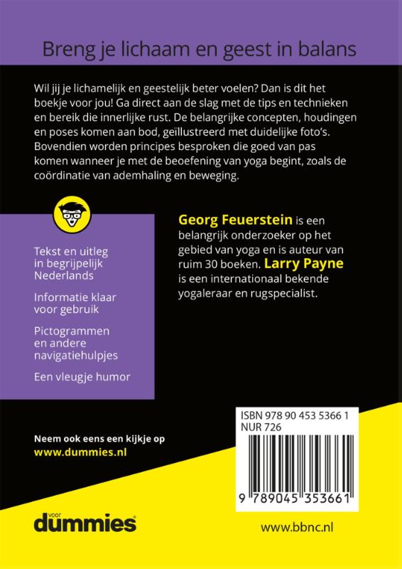 Voor Dummies  -   De kleine yoga voor Dummies achterkant