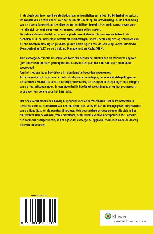 Hoofdlijnen in het huurrecht achterkant