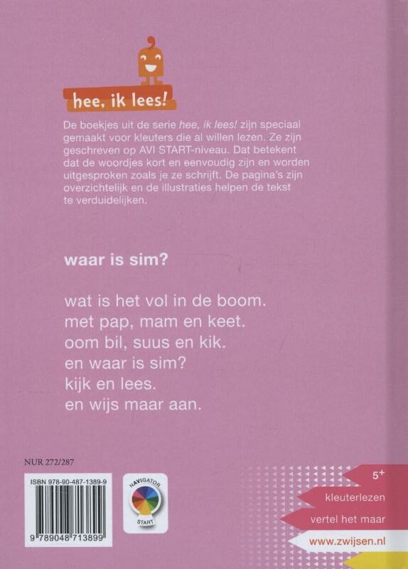 Waar is sim? / Hee, ik lees! achterkant
