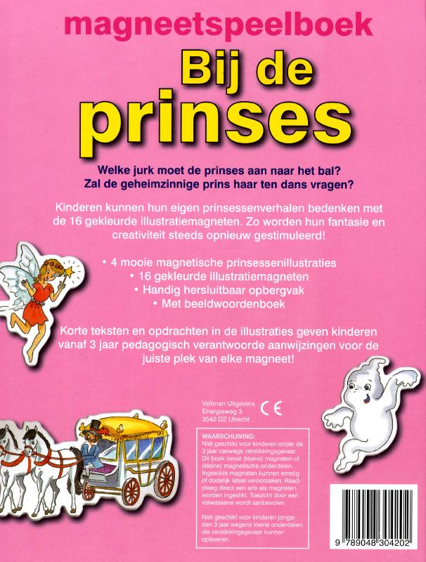 Magneetspeelboek Bij de prinses achterkant