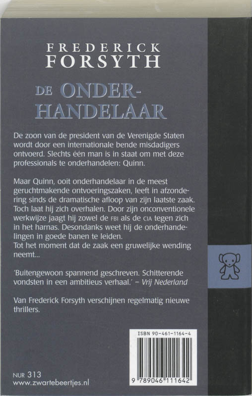 De onderhandelaar / Zwarte beertjes / 3012 achterkant