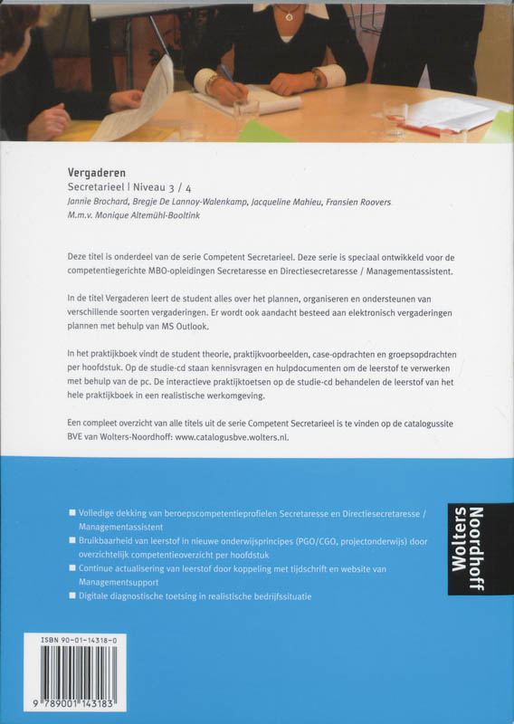Competent Praktijkboek Vergaderen / Competent Secretarieel achterkant
