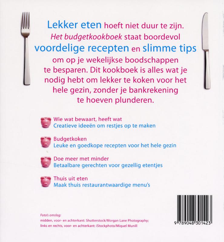 Het budgetkookboek Het budgetkookboek achterkant