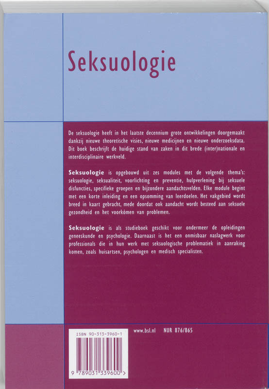 Seksuologie / Quintessens achterkant