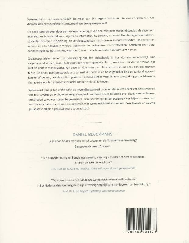 Handboek systeemziekten achterkant