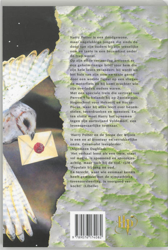 Harry Potter en de steen der wijzen / Harry Potter / 1 Harry Potter en de steen der wijzen / Harry Potter / 1 achterkant