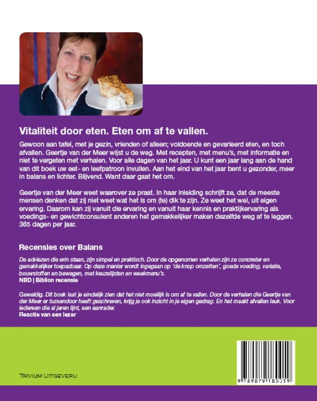 365 dagen eten om af te vallen achterkant